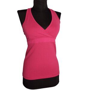 Zella XS Tank Top Pink Racerback Stretchy Athletic Tankini Padded Built in Bra